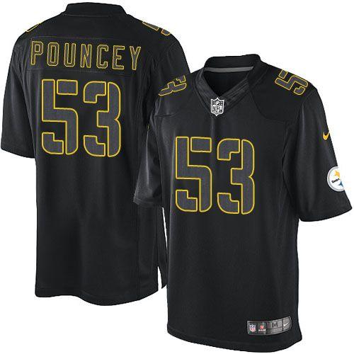 Men's Elite Maurkice Pouncey Nike Jersey Black - #53 Impact NFL Pittsburgh Steelers
